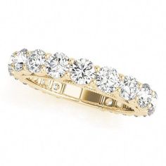 Luxury Diamond Eternity Wedding Ring Band 14k Yellow Gold 2.61ct #mycollection Gorgeous Wedding Rings, Round Diamonds Wedding Band, Eternity Wedding Ring, Luxury Diamonds, Diamond Anniversary Rings, Diamond Anniversary, Princess Diamond, Diamond Wedding Band, Gold Wedding Rings