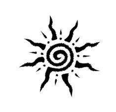 a black and white drawing of the sun