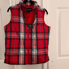 Red White Blue Plaid Casual Plaid Vest For Spring, Tan Vest, White Puffer Vest, Red Puffer, White Puffer, Lightweight Vest, Blue Puffer, Quilted Puffer Vest, Pink Vest