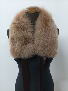 Fox fur collar made from high quality Fur, It has soft and fluffy natural fur, attached with hook closure and the edges, we finished back side with lining, Measures Length: 70cm Width: 6cm Materials: -100% real Fox Fur -Ribbon We send only first mail priority with tracking number! Please feel free to contact for any questions! Please note: The color of the item may vary from the pictures shown on the website  due to many factors such as the brightness of the monitor and light brightness. Fox Collar, Bib Collar, Collar Coat, Coat Winter, Winter Accessories, Fox Fur, Fur Collar, Fur Collars, Winter Coat