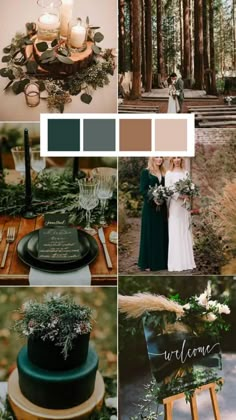 a collage of different wedding colors and themes