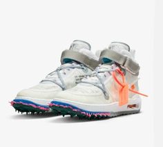 Air Force 1 x Off-White™ Size 13 US men's White Mid Top DO6290‌-‌100 Virgil Abloh's Last shoe collaboration with Nike Nike Waffle Racer, Off White Nike, White Air Force 1, White Air Forces, Nike Air Force 1 Mid, New Nike Air Force, Basket Style, Air Force 1 Mid, Nike Waffle