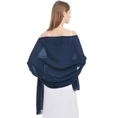 PRICES MAY VARY. 【Lightweight and Soft】Our navy blue shawl is made of high quality chiffon,which is a soft,light,skin-friendly,breathable,and no smell fabric.The chiffon shawl is a elegant and classic accessory ,can help you easily cope with various occasions 【Suitable Size】170*70cm The evening shawls are approx 67*28 inches (170*70cm)and weigh about 150 g.Our navy shawls wraps are fashion accessories for Spring, Autumn and Summer as women head wraps, stole, hijab,night cover etc. 【Multi-Functio Women Head Wraps, Navy Blue Shawl, Evening Shawls And Wraps, Formal Shawl, Evening Dresses Wedding, Navy Shawl, Bridesmaid Shawl, Evening Shawls, Blue Shawl