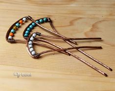 Garnet Hair, Boho Hair Pins, Vintage Jewelry Diy, Wire Hoop Earrings, Turquoise Hair, Beaded Hair, Hair Fork, Jewelry Minimalist