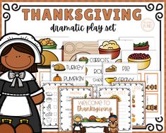 thanksgiving themed dramatic play set for the classroom