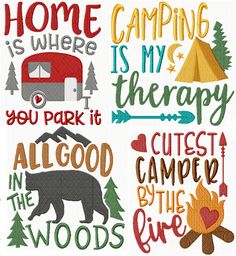 camping is my therapy cross stitch pattern