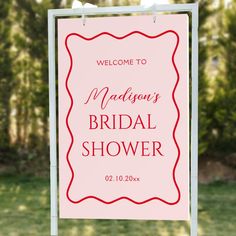 a welcome sign for a bridal shower