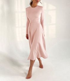 Elegant Midi Dress Classy Simple, Elegant Midi Dress Classy, Conservative Dresses, Dress Office, Female Dress, Elegant Midi Dresses, Modest Dresses Casual, Evening Gowns Elegant, Women Long Sleeve Dress