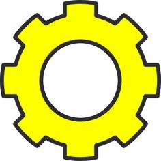 a green cogwheel with black outline on a white back ground, as if it were an industrial machine tool