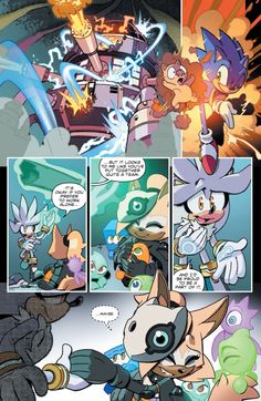 an image of a page from the comic book sonic and friends, with two different characters in