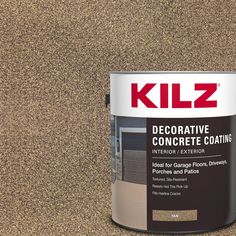 a can of kiz decorative concrete coating