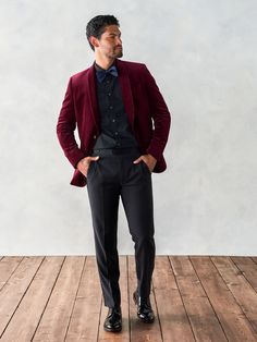 Ruby Velvet Jacket Tuxedo – The Black Tux - Buy New Semi-formal Burgundy Outerwear For Fall, Burgundy Semi-formal Outerwear For Fall, Formal Winter Velvet Outerwear, Formal Long Sleeve Velvet Outerwear, Burgundy Long Sleeve Semi-formal Outerwear, Classic Velvet Outerwear For Party, Semi-formal Velvet Outerwear With Notch Lapel, Burgundy Semi-formal Winter Outerwear, Velvet Outerwear For Fall Party