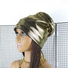 Gold Flat Top Brimless Avant Garde Euro Silky Knit Slouch Hat for Women - Etsy Trendy Adjustable Bonnet, Trendy One-size Bonnet Cap, Adjustable Hip Hop Beanie Hat, Trendy Gold Cap, Adjustable Trendy Bonnet One Size, Fitted Beanie For Festivals, Trendy Fitted Festival Hats, Party Turban Hat, Party Bonnet Cap, One Size Fits Most