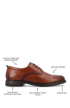 Polished brogue details in this classic plain-toe derby that features a classic Tru Comfort form insole for daylong comfort. Leather upper/synthetic lining/rubber sole Imported Classic Formal Lace-up Shoes With Ortholite Insole, Business Wingtip Dress Shoes With Ortholite Insole, Classic Lace-up Shoes With Ortholite Insole, Classic Brown Leather Shoes With Ortholite Insole, Brown Oxfords With Perforated Toe Box For Work, Brown Dress Shoes With Plain Toe And Removable Insole, Workwear Derby Shoes With Brogue Detailing And Moc Toe, Brown Business Oxfords With Removable Insole, Business Brown Oxfords With Removable Insole