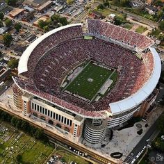 an aerial view of the football stadium