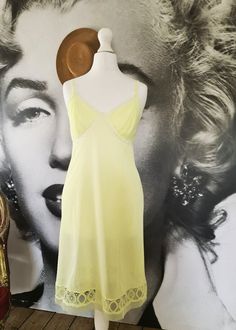 "I am away until the 15th of July all items purchased will be shipped on my return. Alternatively, if you wish to get it before please message me and your item can be sent from France internationally signed for. Thank you. Gorgeous 70's nightgown Excellent condition label is Quaker Lemon with lace trim Measurements laid flat Bust 14\"  Waist 14.5\" Length 39\"" Yellow Summer Nightgown, Vintage Sheer Nightgown For Summer, Vintage Summer Nightgown With Spaghetti Straps, Women's Nightgowns, Nightgowns, Night Dress, Night Gown, Lace Trim, Spaghetti Strap