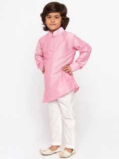 VASTRAMAY Boys' Pink Cotton Kurta and Pyjama Set This stylish Boys' Pink Cotton Kurta and Pyjama Set by VASTRAMAY is perfect for both casual and festive occasions. It offers comfort and traditional elegance, making it a must-have in your child's wardrobe. Key Features Color: Pink Material: Cotton Set includes: Kurta and Pyjama Design: Traditional Comfortable fit Specifications Brand: VASTRAMAY Available Sizes: 2 years, 4 years, 6 years, 8 years Occasion: Festive, Casual Wash Care: Gentle machine wash, Do not bleach, Dry in shade Material & Care 100% Cotton. Machine wash gentle, do not bleach, dry in shade. Legal Disclaimer: The product is guaranteed to be 100% genuine. Product images are for illustrative purposes only. Images/packaging/ labels may vary from time to time due to changes made Holiday Long Sleeve Cotton Sets, Festive Cotton Sets For Winter, Cotton Festive Winter Sets, Festive Winter Cotton Sets, Pink Long Sleeve Christmas Sets, Casual Festive Sets For Diwali, Pink Long Sleeve Sets For Diwali, Casual Long Sleeve Sets For Eid, Festive Long Sleeve Winter Sets