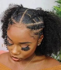 Band Hairstyles, Rubber Band Hairstyles, Cabello Afro Natural, Protective Hairstyles For Natural Hair, Quick Natural Hair Styles, Braided Cornrow Hairstyles, Hairdos For Curly Hair, Natural Curls Hairstyles, Natural Hair Styles Easy