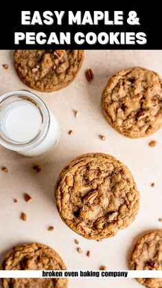 This maple pecan cookie recipe offers super yummy perfection! These Maple Pecan Cookies are a delicious combination of all of the delicious fall tastes! Every bite contains maple syrup, chopped pecans, cinnamon, and nutmeg, to name a few flavors. This maple cookie recipe does not call for any maple extract; instead, it calls for pure maple syrup!