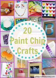 20 paint chip crafts with the title overlay