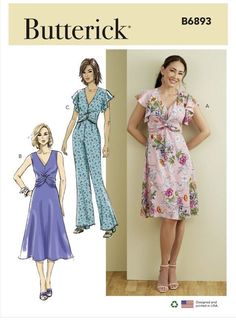 a women's dress and pants sewing pattern from butterick