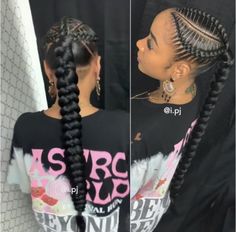 Sleek Braided Ponytail, Cabello Afro Natural, Black Hair Updo Hairstyles, Sleek Ponytail Hairstyles, Black Ponytail Hairstyles, Braided Cornrow Hairstyles