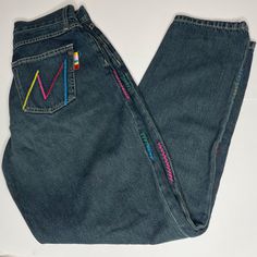 Embroidered Straight-Leg Jeans From Mira Mikati Featuring Indigo Blue, Cotton, Denim, Logo Patch To The Rear, Embroidered Motif, Mini Logo Tag, Belt Loops, Contrast Stitching, Low-Rise, Straight Leg, Front Button Fastening And Classic Five Pockets. Size 38 Size 6. Embroidered Mid-rise Medium Wash Bottoms, Mid-rise Medium Wash Pants With Contrast Stitching, Multicolor Mid-rise Denim Jeans, Mid-rise Cotton Cargo Jeans With Contrast Stitching, Mid-rise Medium Wash Jeans With Contrast Stitching, Mira Mikati, Mini Logo, Mini Logos, Embroidered Jeans