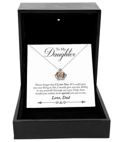 To My Daughter Necklace From Dad Card Sayings, Exclusive Gift