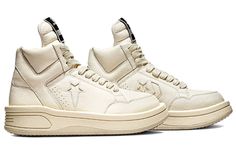 172343C Rick Owens Converse, Mens White Sneakers, Gothic Jackets, White Sneakers Men, Retro Basketball Shoes, Personal Aesthetic, Rick Owens Drkshdw, Magic Johnson, Chuck 70