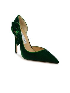 AQUAZZURA VBTHIGP0-VEL-MCH GREEN VELVET  BOW TIE PUMP 105, product code VBTHIGP0-VEL-MCH, style name BOW TIE PUMP 105, color MALACHITE GREEN, material SVELVET, heel 105 MM, season FW24 Luxury Green Heels For Cocktail, Green Pointed Toe Heels For Cocktail, Chic Green Heels For Events, Chic Green Heels For Cocktail, Elegant Green Heels For Events, Elegant Green Heels For Event, Luxury Green Heels For Evening, Green Heels For Gala, Designer Green Heels For Wedding