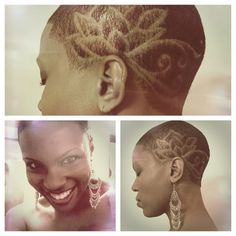 Hair tattoo. This is so pretty Shaved Head Designs, Natural Hair Cuts, Haircut Designs