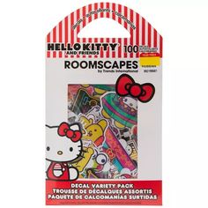 a package of hello kitty room scapes with stickers on the front and back