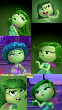 the many faces of plants from inside out, including one with green hair and two with blue