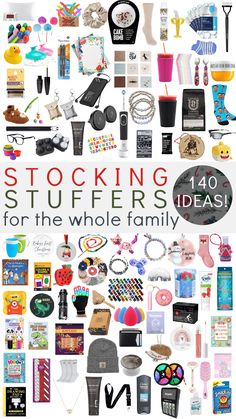 the cover of stocking stuff for the whole family, with lots of different items