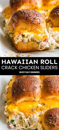 hawaiian roll chicken sliders with cheese on top