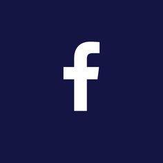 the facebook logo is shown in white on a dark blue background with an arrow pointing to it