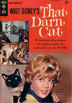 the cover of walt's that darn cat, featuring an image of a woman and a cat