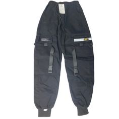 Boys Large Black Joggers New With Tag Black Utility Pants For Streetwear, Black Utility Cargo Pants For Urban Adventures, Black Utility Pants For Winter, Sporty Black Cargo Style Pants, Black Casual Cargo Pants For Streetwear, Black Cargo Pants For Urban Adventures, Black Grunge Streetwear Pants, Black Grunge Pants With Side Pockets, Black Spring Grunge Pants