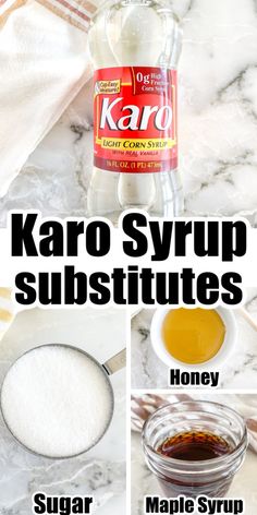 the ingredients to make karo syrup are shown