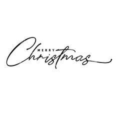 the word merry christmas written in cursive handwriting on a white background with black ink