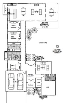 the floor plan for an apartment with three bedroom and two bathrooms, which are also attached to