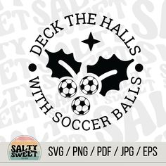 soccer svg file with holly and balls