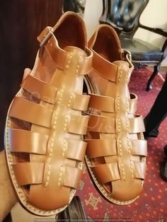 This handmade leather sandals for men are must this summer. For more designs in men's handmade shoes section please follow the link below. https://www.etsy.com/shop/BarismilLeathers?ref=seller-platform-mcnav&section_id=27704663 Handmade leather sandal for men custom made leather summer shoes for men.  These shoes are handmade and hand finish.  Classic yet unique design great for summer wear. Fine quality leather on the outside, the uppers of these shoes.  The inside of these man shoes are leather lined for comfortable wear and grip.  The outer soles of these men shoes are compressed leather soles.  The soles are through out hand stitched following Goodyear welted stitch method Toning, Patina, Polishing and coloring are hand done by our master artisan so may have slight variations. These ss Summer Shoes For Men, Leather Sandals For Men, Handmade Leather Sandals, Mens Summer Shoes, Mens Shoes Sandals, Sandals For Men, Leather Sandals Handmade, Man Shoes, Custom Boots