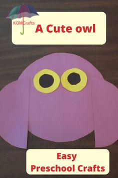 an elephant made out of paper with googly eyes and the words easy preschool crafts