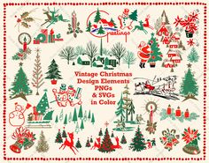 vintage christmas design elements from the 1950's and 1960s's