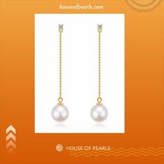 Natural Freshwater Pearl Long Earrings for just $102.00 #pearls #pearlstuds #SouthSeaPearls #vintagejewelrylovers #Akoyapearls #modernpearls #houseofpearlsoffical #FineJewellery #houseofpearls #TimelessPearls Long Pearl Earrings, Baroque Pearl Earrings, Purple Pearl, Gold Pearl Necklace, Freshwater Pearl Bracelet, Gold Pearl Earrings, Square Pendant, Pearl Set, Akoya Pearls