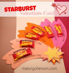 the starburst valentine's candy is on display