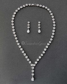 A beautifully traditional design of marquise hearts and pear drops. A wonderful choice for a wedding or any special occasion. the necklace is 18.5 inches long, the earrings are 1.75 inches long. Available in gold, rhodium or rose gold plating, grade AAA CZ, lead and nickel free. Prom Necklace, Crystal Wedding Necklace, Formal Necklace, Wedding Jewelery, Real Diamond Necklace, Teardrop Jewelry, Prom Necklaces, Makeup Images, Wedding Necklace Set