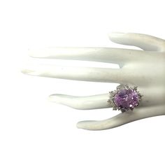 Stamped: 14K White GoldTotal Ring Weight: 6.5 GramsRing Length: N/ARing Width: N/AGemstone Weight: Total Natural Kunzite Weight is 16.03 Carat (Measures: 15.02x12.81 mm)Color: PinkDiamond Weight: Total Natural Diamond Weight is 1.85 CaratColor: F-G, Clarity: VS2-SI1Face Measures: 24.78x19.60 mmSku: [703011W] Elegant Cubic Zirconia Gemstone Ring, Luxury Cluster Ring With Accent Stones For Formal Occasions, Luxury Formal Cluster Ring With Accent Stones, Elegant Multi-stone Amethyst Collectible Ring, Elegant Multi-stone Amethyst Promise Ring, Formal Cubic Zirconia Gemstones, Oval Diamond Ring For Collectible, Oval Diamond Ring For Collectors, Elegant Multi-stone Amethyst Ring