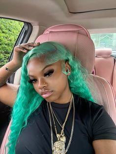 sweet mint adore Colored Water Wave Wig, Different Wig Colors Black Women, Colorful Frontal Wig, Color Deep Wave Wig, Pink Lace Front Wig Hairstyles, Ginger And Yellow Hair, Dyed Wig Ideas, Wet And Wavy Colored Wigs, Colored Wig Styles